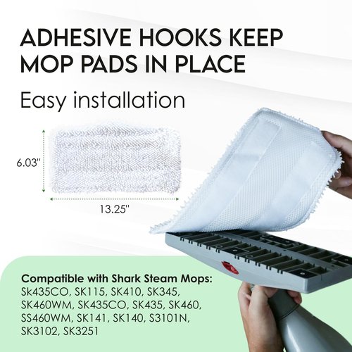 Turbo Microfiber 4-Pack Mop Pads for Shark Steam Mop SK Series & S Series - Shark Steam Replacement Pads