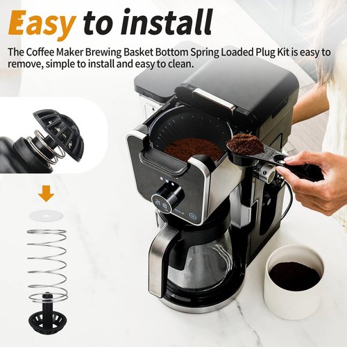 Coffee Machine Brew Basket Bottom Spring Loaded Stopper Kits Replacement Brew Baske for Cuisinart DCC-1200 DCC-1200BCH DCC-1200BW Coffee Maker Brew Basket Parts