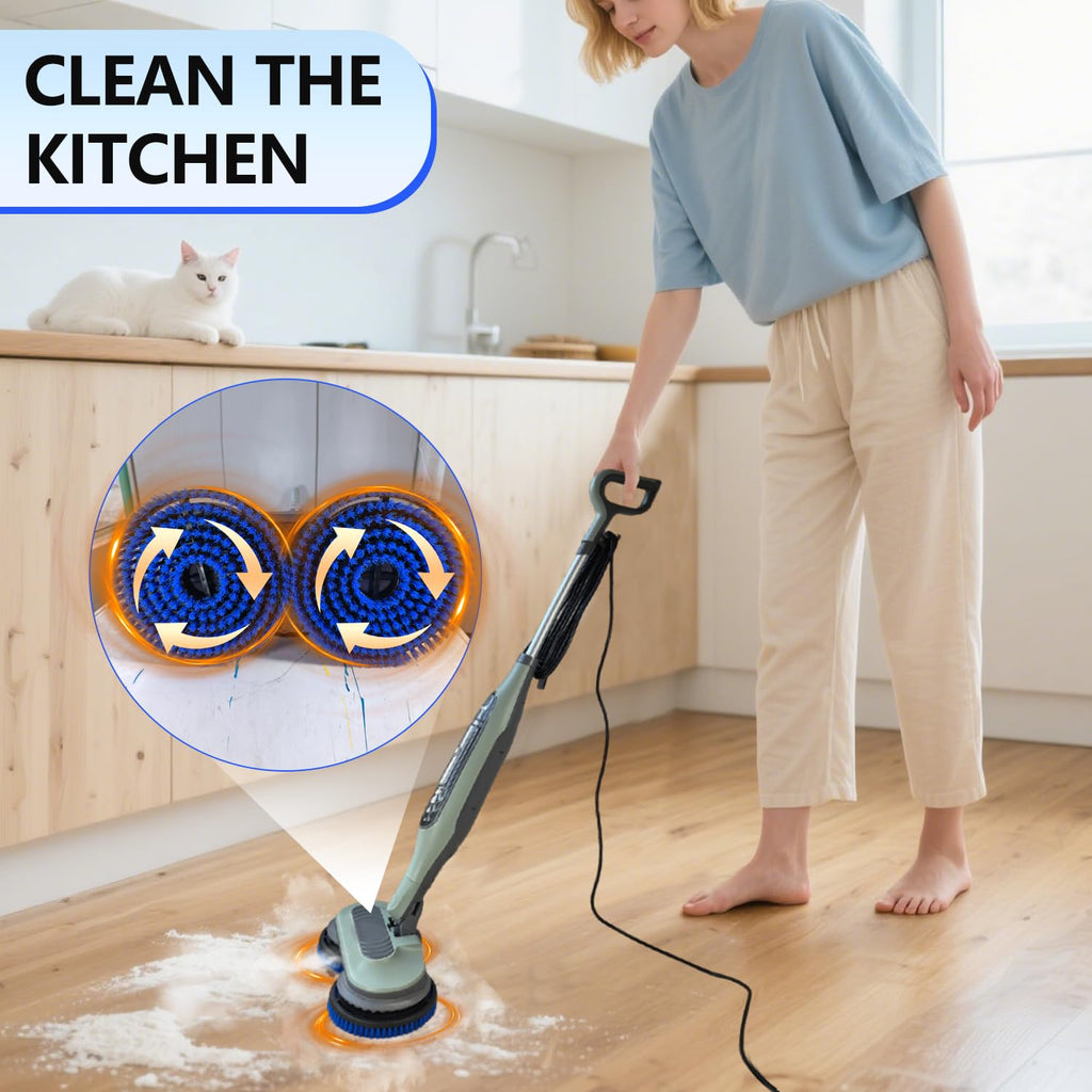Steam Mop Pads Replacement Brush Head for Shark Steam and Scrub Mop S7000/S7001/S8201/s7201 Series Brush Heads with Nylon Bristles, Deep Clean Hardwood & Tile Floors Grout, Scratch-Free Polish(blue)