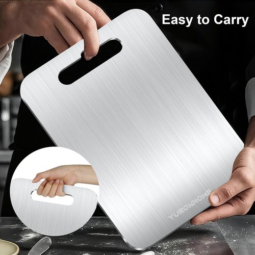 YuronHome Titanium Cutting Boards Set of 3, Cutting Boards for Kitchen, Double-Sided Food-Grade, No toxic, 2026 Upgrade, Hygiene Durable Dishwasher Safe Chopping Board for Meats, Fruits, Vegetables
