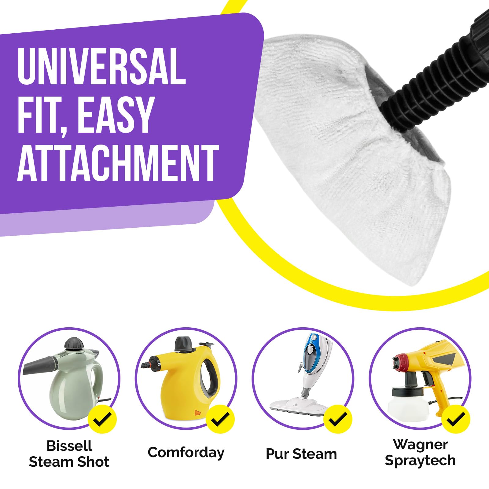 Microfiber Cloths for Handheld Steam Cleaner, Compatible with Bissell Steam Shot, Comforday, PurSteam, Wagner Spraytech, Washable and Reusable, Perfect Steam Cleaner Accessories (10)
