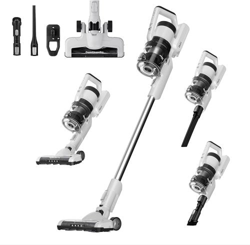 Eureka Cordless Vacuum Cleaner - Lightweight Rechargeable Stick for Carpet & Pet Hair | White NEC280WH