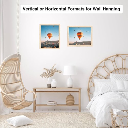 JCJMY Picture Frame - 8.5x12 Wall Mounting & Tabletop Display | Shatter Resistant Plexiglass, Natural Finish