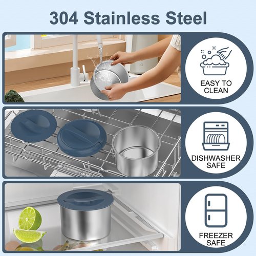 Herrfilk Electric Lunch Box Food Heater, 1.2L/41oz Heated Lunch Boxes for Adults, 12V/24V/110V Portable Food Warmer for Car/Truck/Office With Fork Spoon and Insulated Carry Bag（Blue）