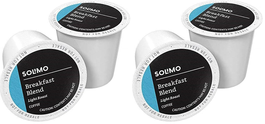 Solimo Light Roast Coffee Pods - Breakfast Blend for Keurig 2.0 | 200 Count Total