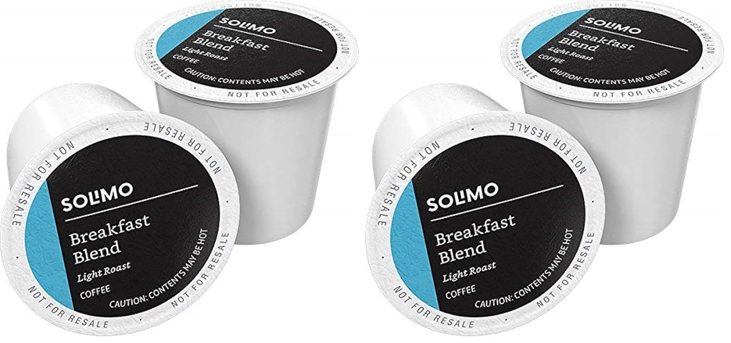 Solimo Light Roast Coffee Pods - Breakfast Blend for Keurig 2.0 | 200 Count Total