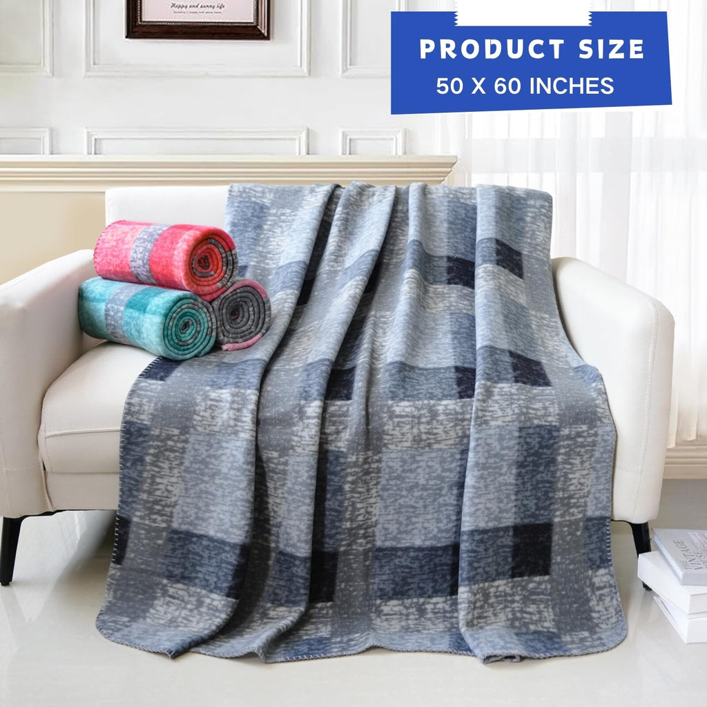 CZFZTXL Fleece Throw Blankets Bulk Fleece Blankets Solid Wholesale Lightweight Warm Soft for Pet Bed Sofa Office Wedding Gifts Travel Seasons Multiple Plaid 50x60 Inches Pack of 6