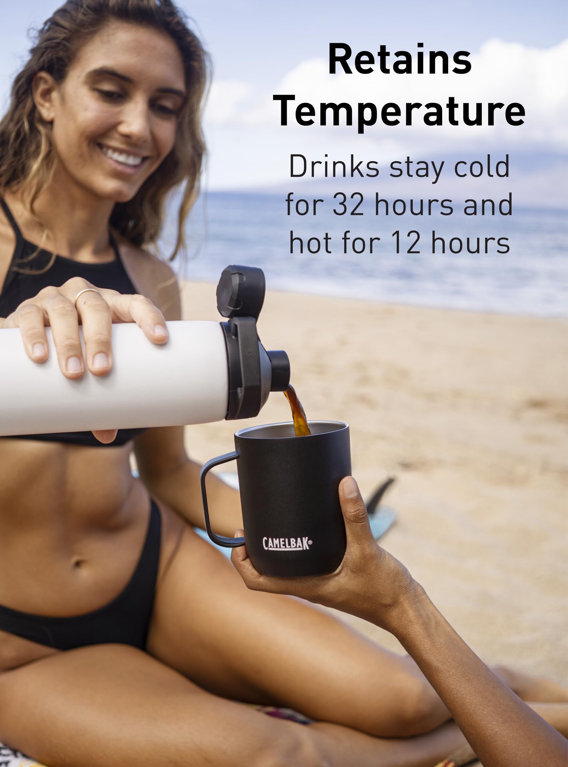 CamelBak Chute Mag Vacuum Insulated Stainless Steel Water Bottle, Magnetic Leak‑Resistant Cap for Everyday Hydration, 32oz, Black