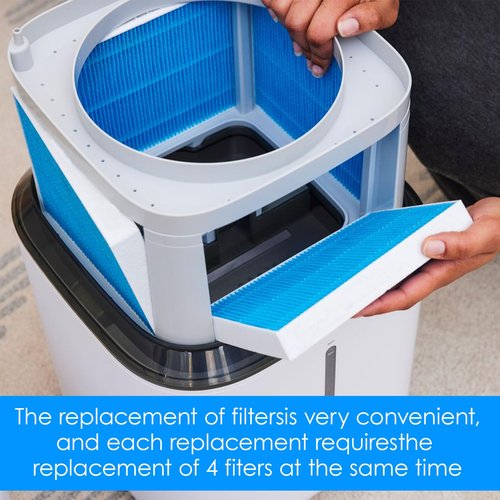 8-Pack 6000S Humidifier Wick Filters for Levoit Superior 6000s Filter Replacement with 4-Pack Top Fill Humidifier Filters ,6-Month Lasting Multi-Layer Filtration,Tap Water Compatible Replacement