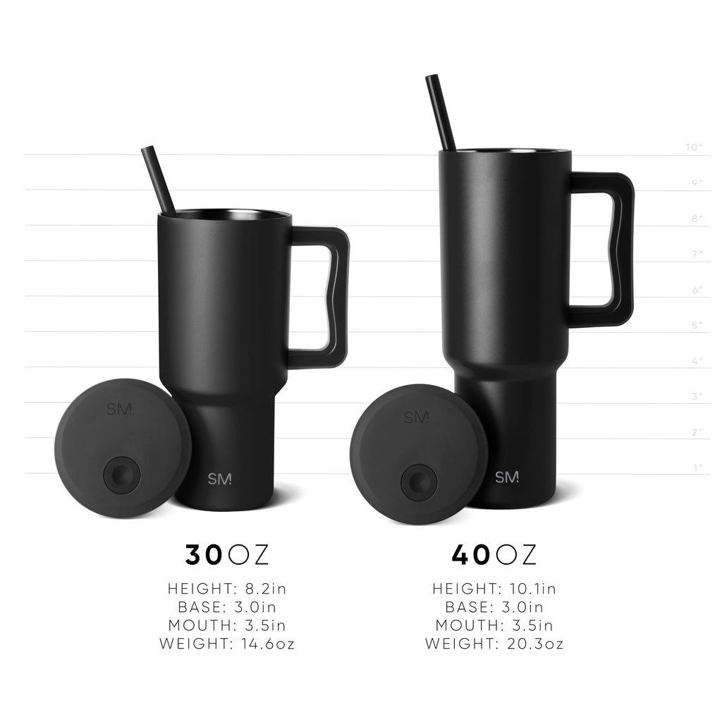 Simple Modern 40 oz Trek Tumbler with Handle and Straw Lid | Cup Holder Friendly Insulated Stainless Steel Travel Mug | Berry Twist