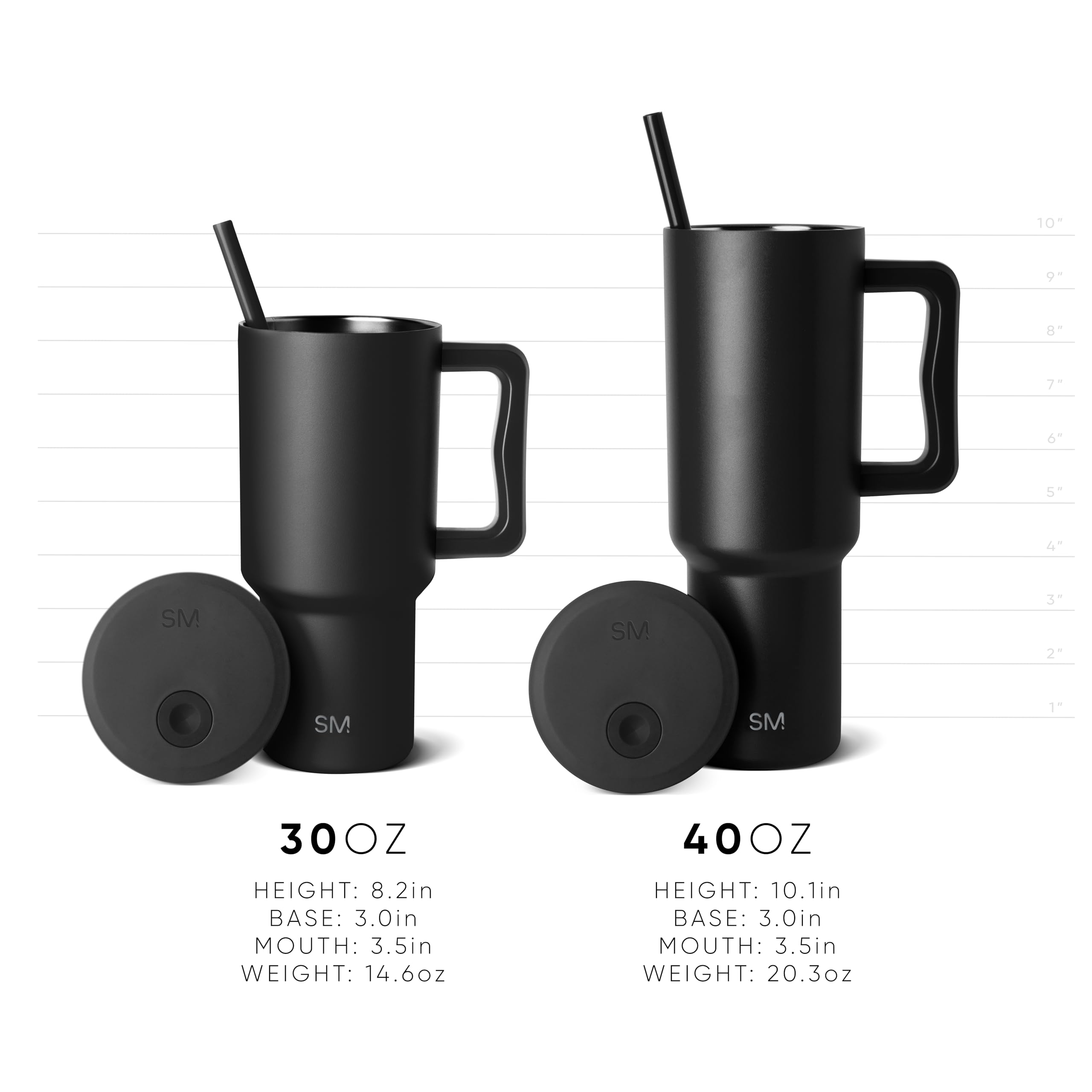 Simple Modern 40 oz Trek Tumbler with Handle and Straw Lid | Cup Holder Friendly Insulated Stainless Steel Travel Mug | Berry Twist