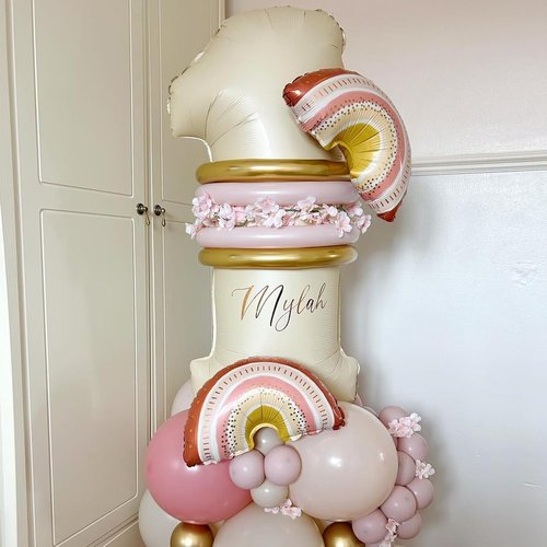 Beige 40-Inch Number 1 Balloon by [Brand Name] - Giant Cream Foil Balloon for 1st Birthday Party Decorations