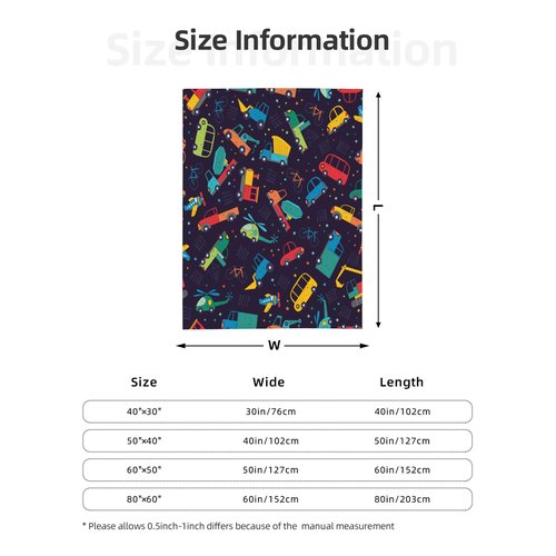 Throw Blanket, Soft Flannel Throw Blanket for Couch, Bed, Travel, Living Room & Home Decor, Cozy Lightweight Warm Fluffy Fuzzy Blankets for Adults Women Girls (Black Excavator, 60"x50")