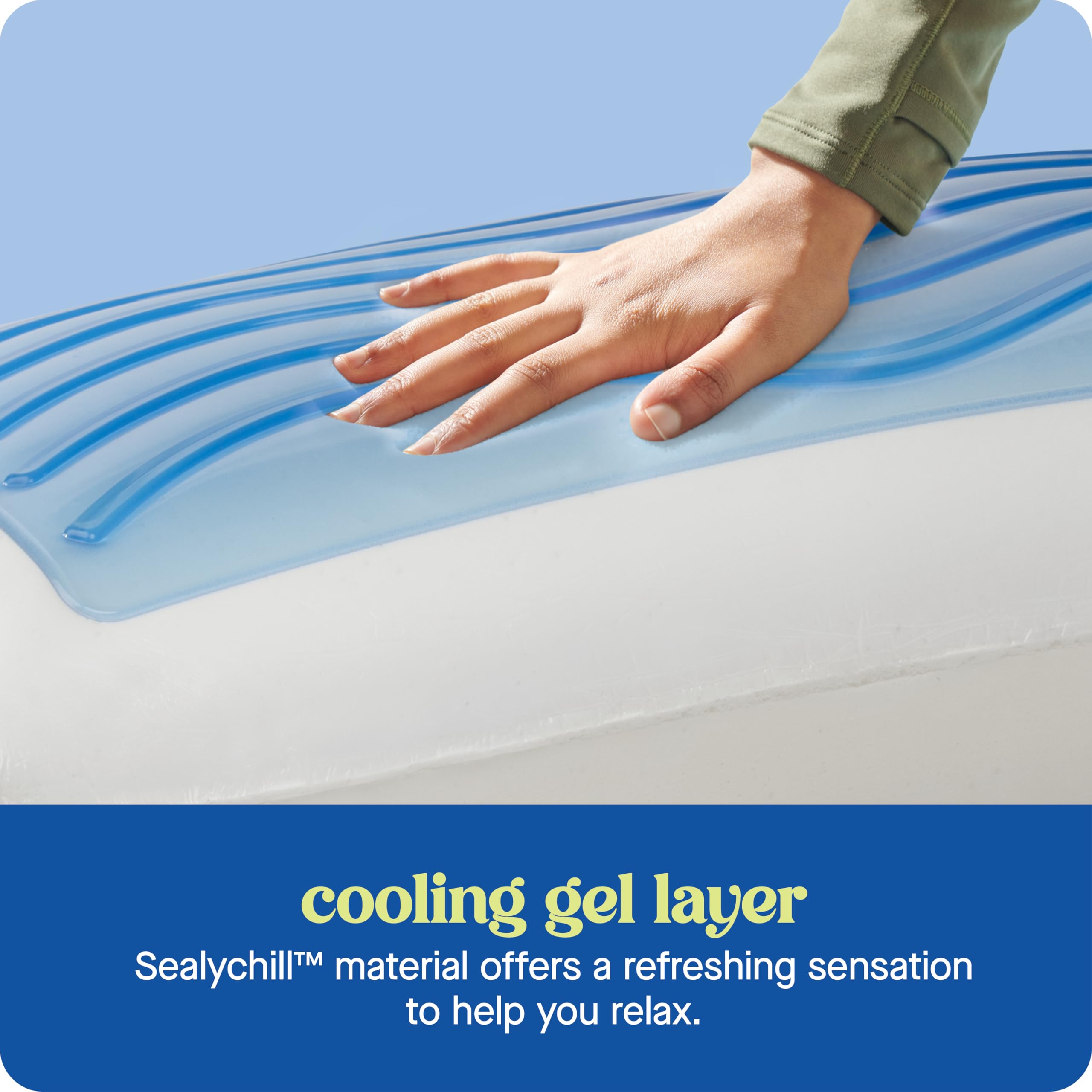 Sealy Dreamlife King Size Memory Foam Cooling Pillow with SealyChill Cooling Gel, Removable Machine-Washable Cover, Made in the USA, White