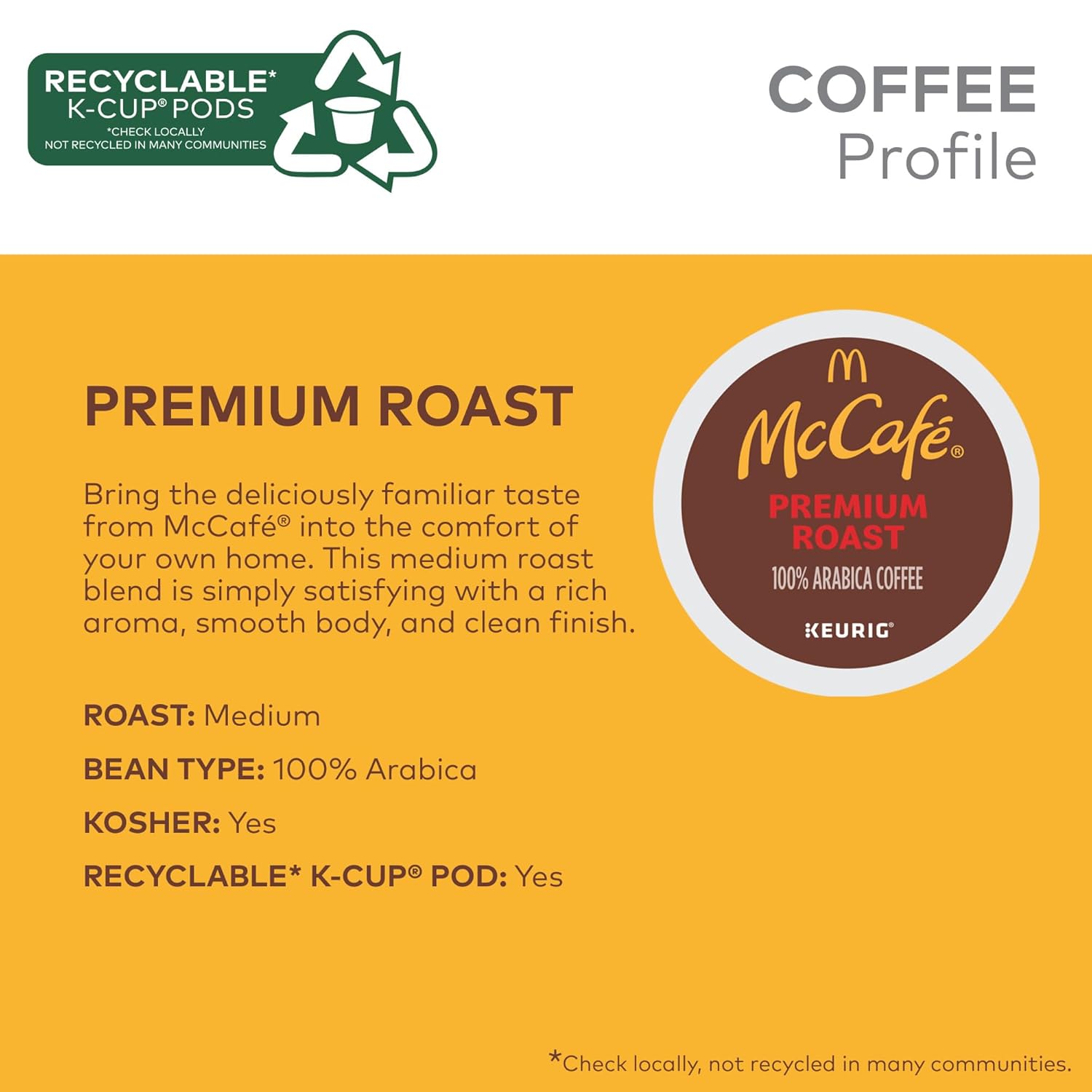 McCafe Premium Roast Coffee - Medium Roast Keurig K-Cup Pods | 72 Count for Rich Flavor