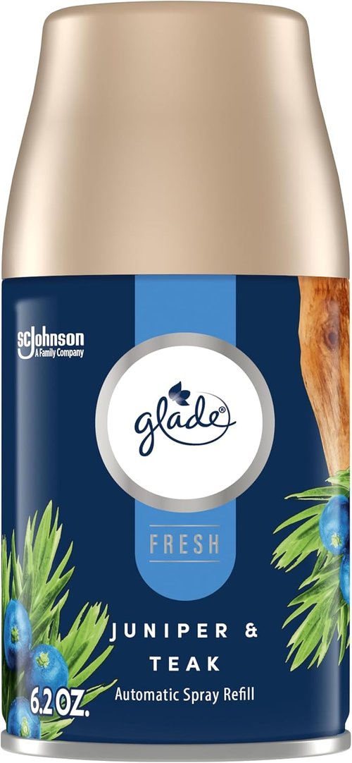 Glade Automatic Spray Refill - Juniper & Teak Air Freshener for Home | 6.2 Oz Fresh Collection