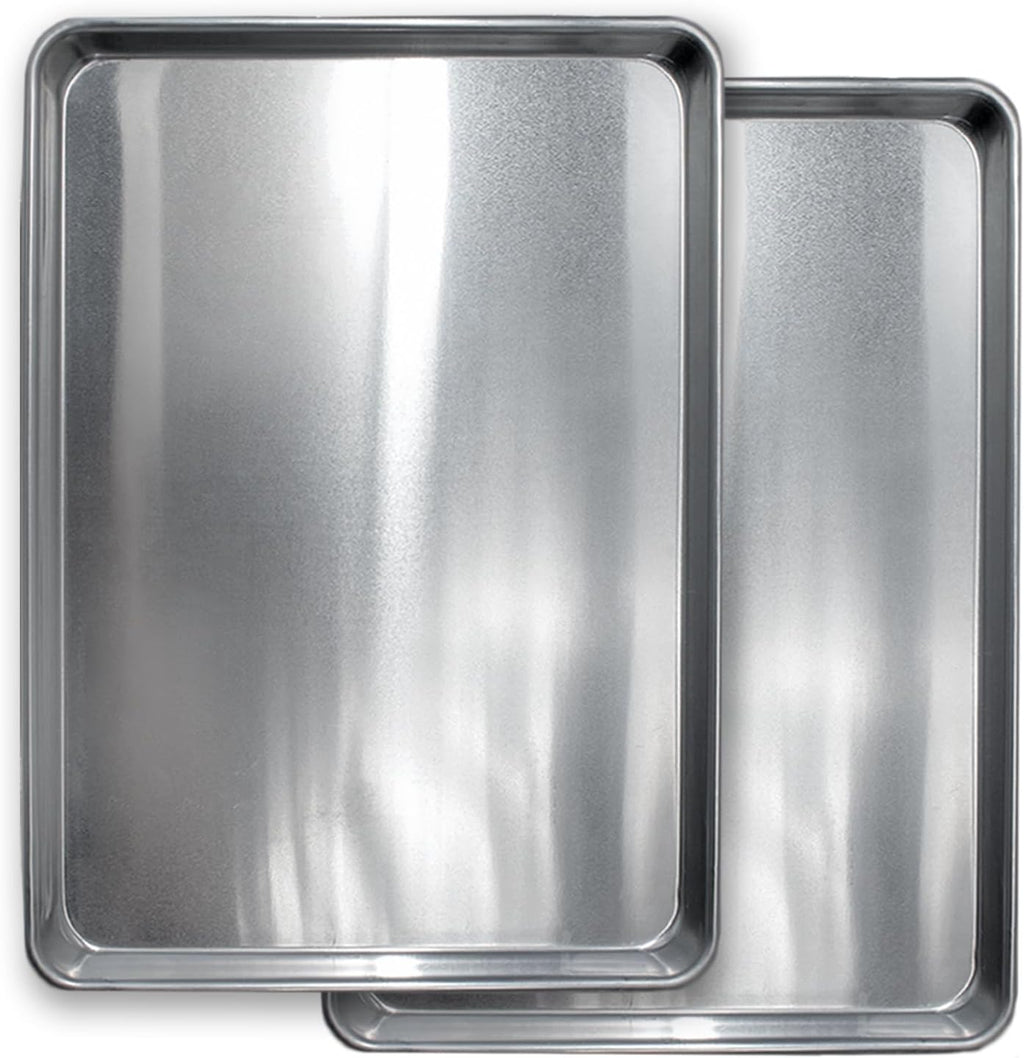 Saffron & Sage Home Living Cookie Sheet Pan Set - 2 Pack Heavy-Duty Aluminum Baking Sheets | 18x13, Rust & Warp Resistant