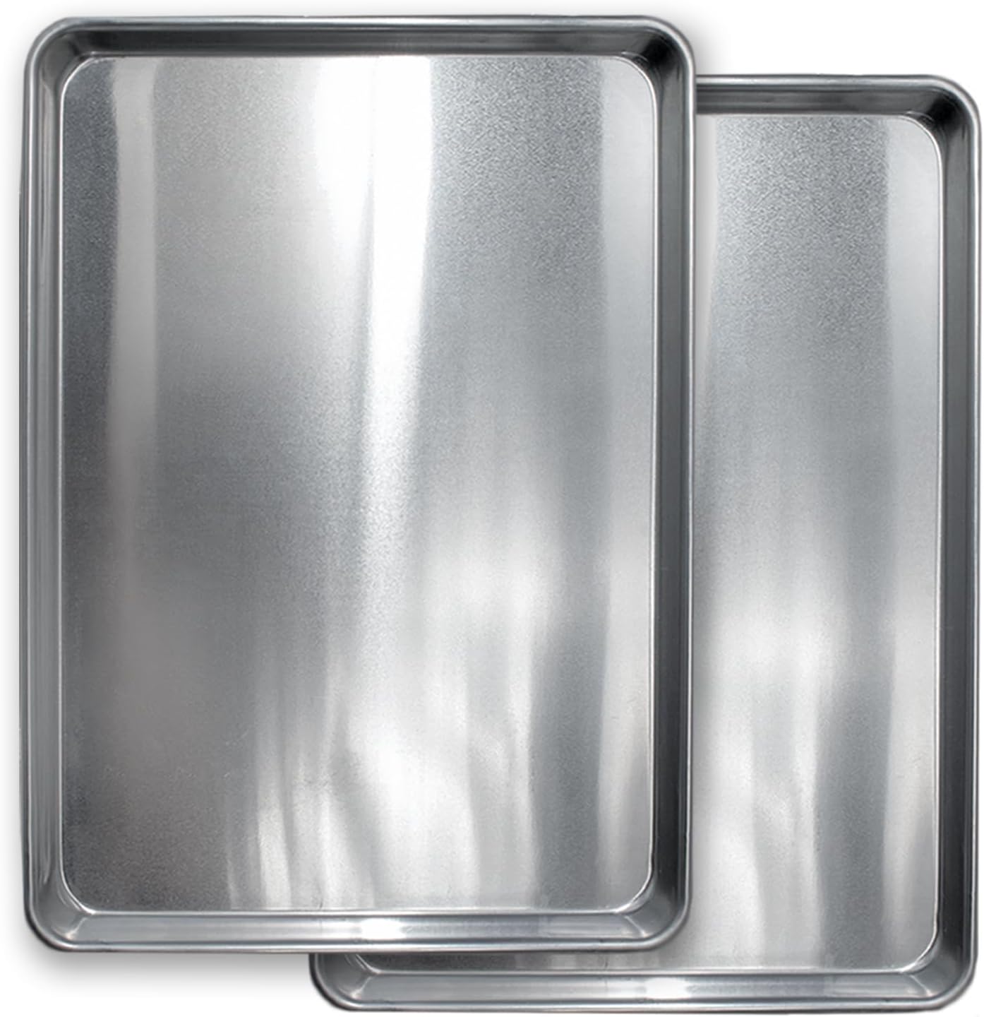 Saffron & Sage Home Living Cookie Sheet Pan Set - 2 Pack Heavy-Duty Aluminum Baking Sheets | 18x13, Rust & Warp Resistant