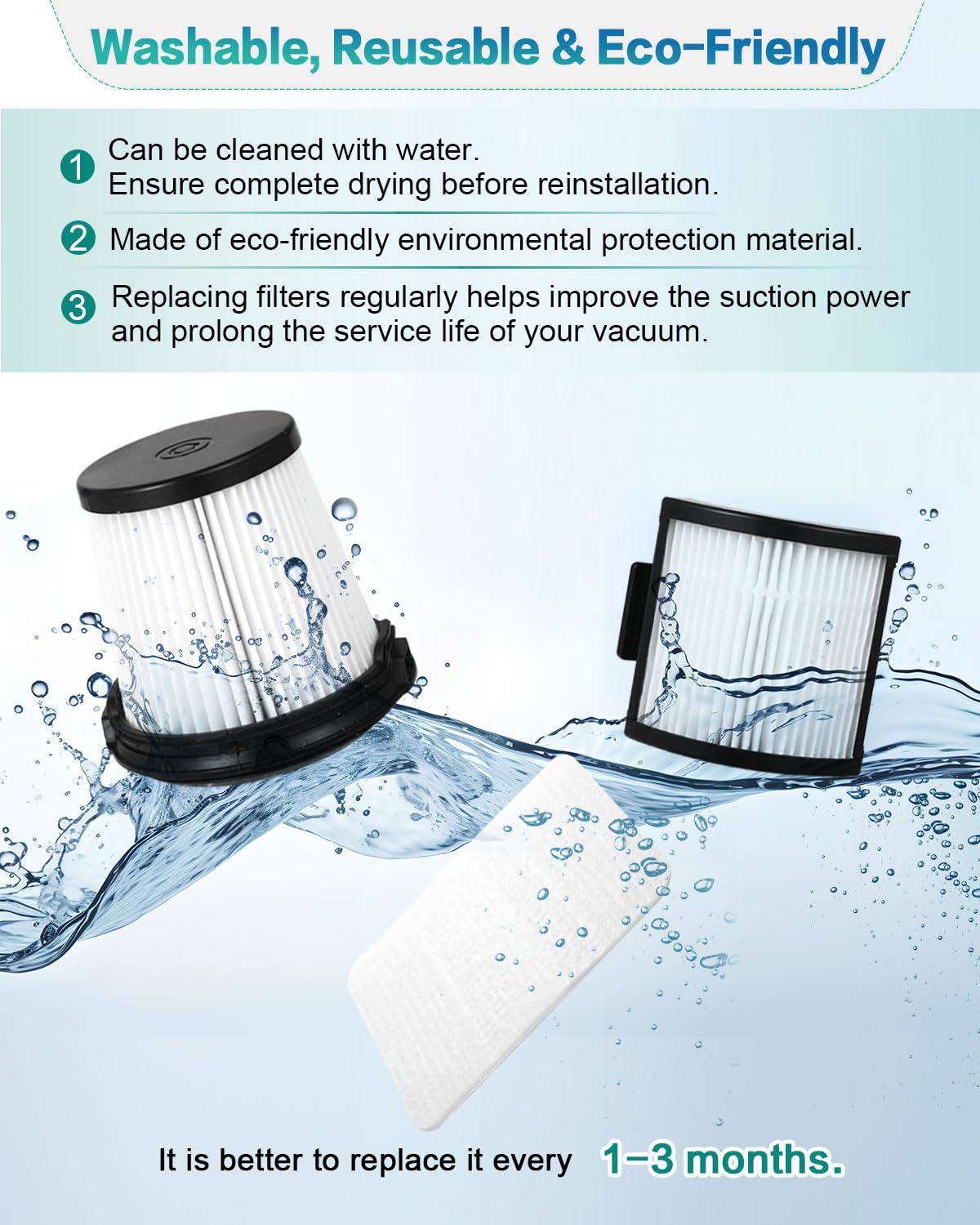 IW3511 IW3120 HEPA Filters Replacement Parts Compatible with Shark IW3511 Detect Pro Cordless Stick Vacuum Cleaner and Shark IW3120 Detect Clean Auto Empty System, IW1111, IW1120, IW3615 (1Pack)