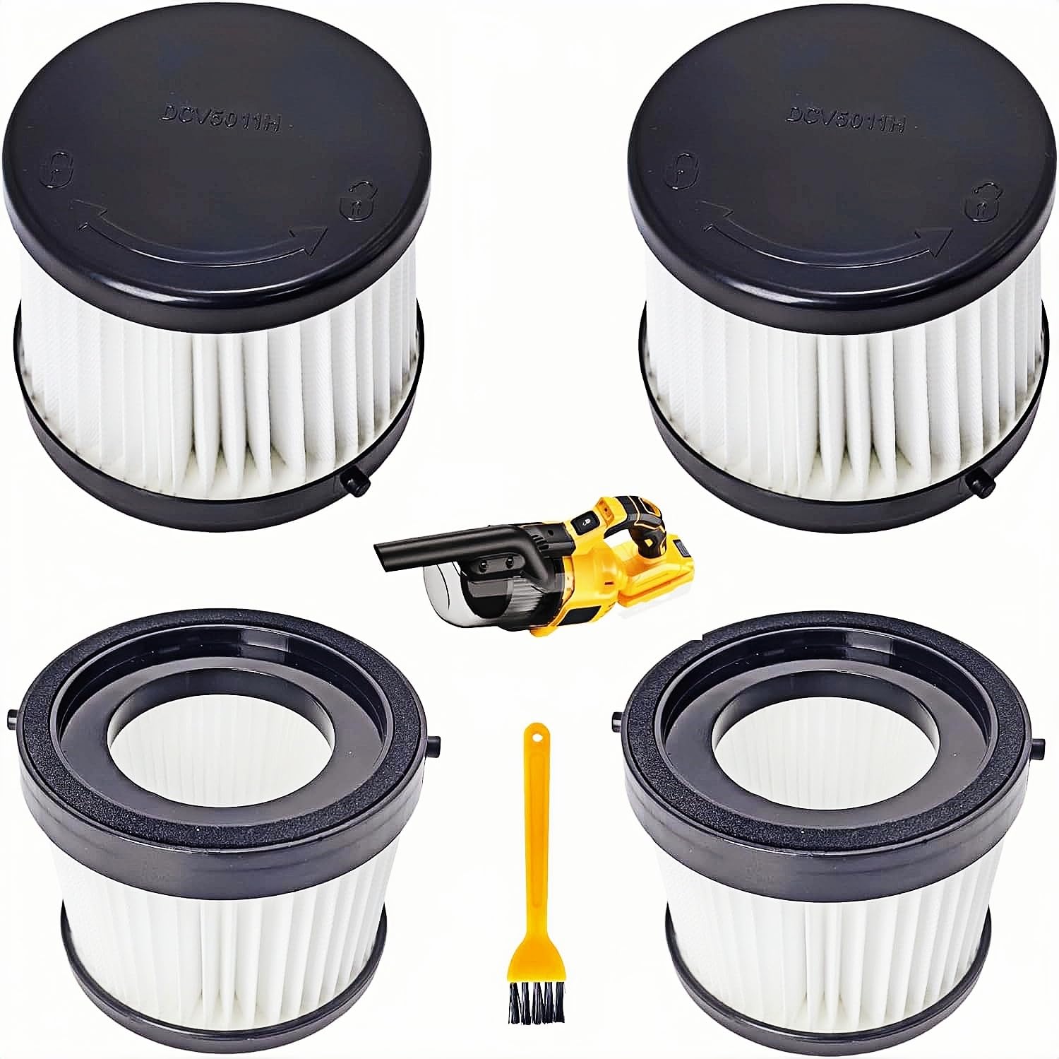 4-Pack DCV5011H DCV501HB Replacement HEPA Filters attachmentCompatible With DEWALT 20V Cordless Handheld Vacuum Cleaner WashableAnd Reusable Accesso