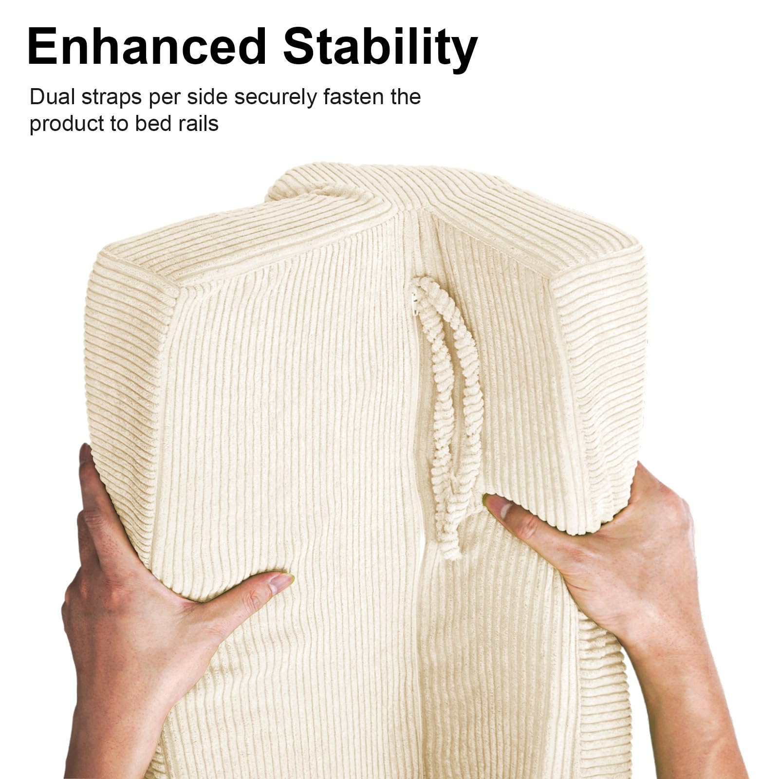 AEOCOO Bed Bumpers for Toddlers, Size 3 Ft, Toddler Bed Rail Bumper Protector for Loft Beds & Bunk Beds, Premium Soft Memory Foam Bed Guardrail, Anti-Bump | Fall Prevention, Beige