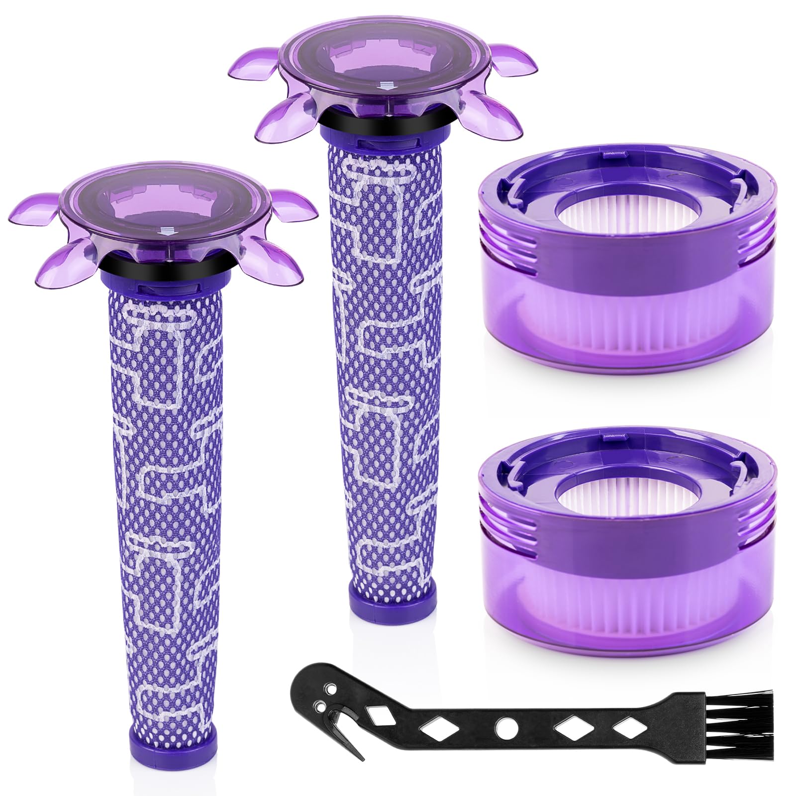 HOUSEMAX Upgraded V8 Filter Replacement Kit Compatible with Dyson V8 SV25 / V8 Animal Extra / V7 SV37 Cordless Vacuum Replaces Parts #965661-05 & #967478-05