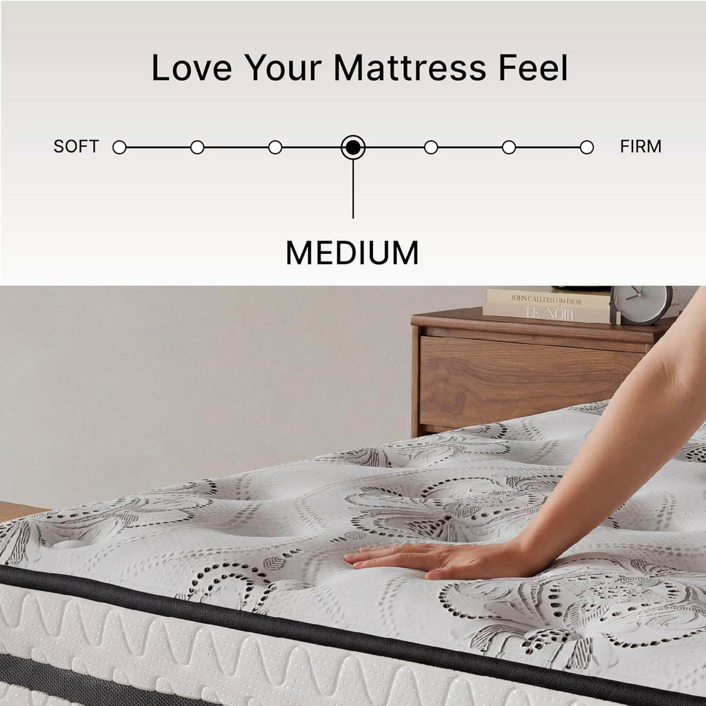 Signature Design by Ashley Twin Size Hybrid Mattress - 10 Inch Medium Firm with Cooling Gel Memory Foam
