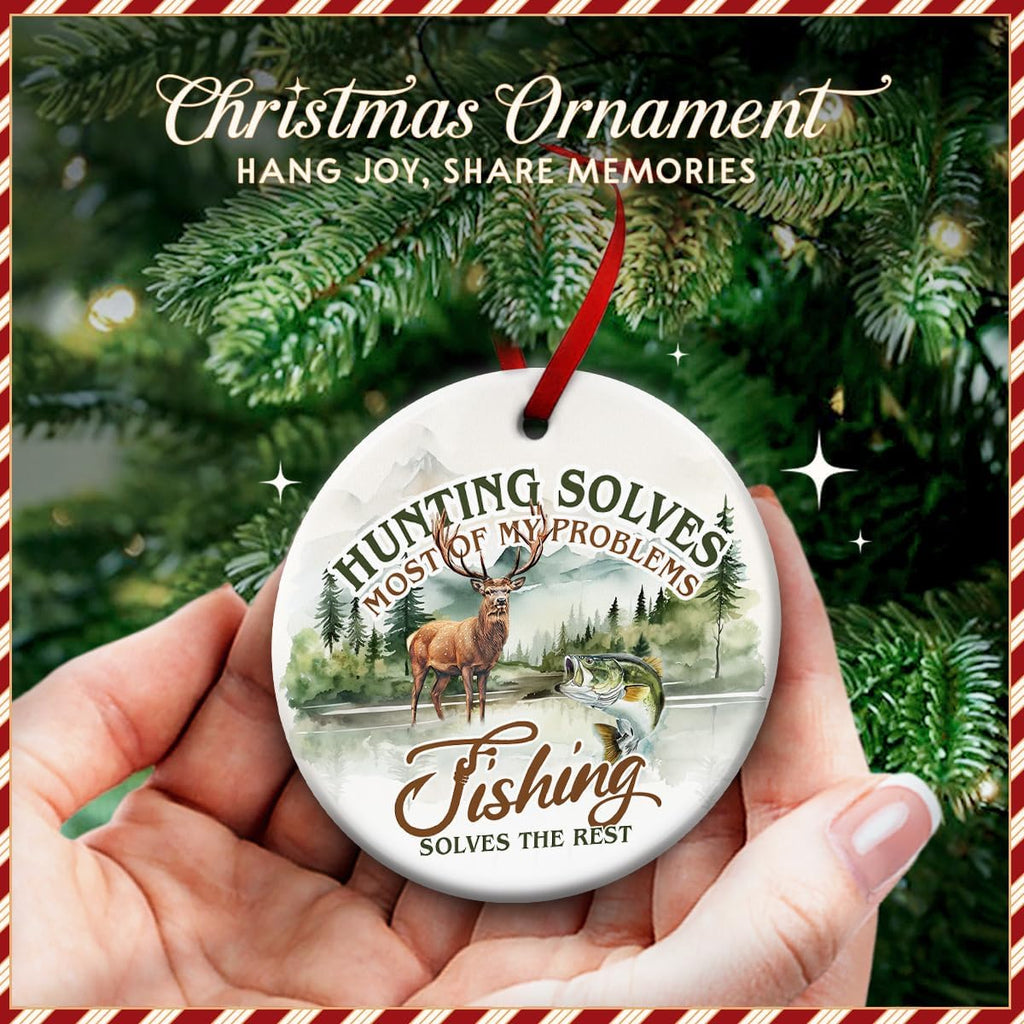 Outdoor Deer Hunting Decor | Hunting and Fishing Ornaments for Christmas Tree - Woodland Animal Design