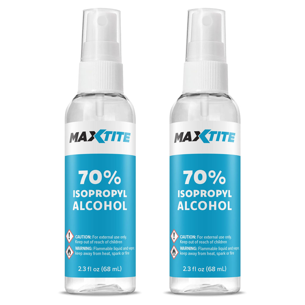 MaxTite 70% Isopropyl Alcohol - 2.3 fl oz Spray, 2 Pack - Made in The USA