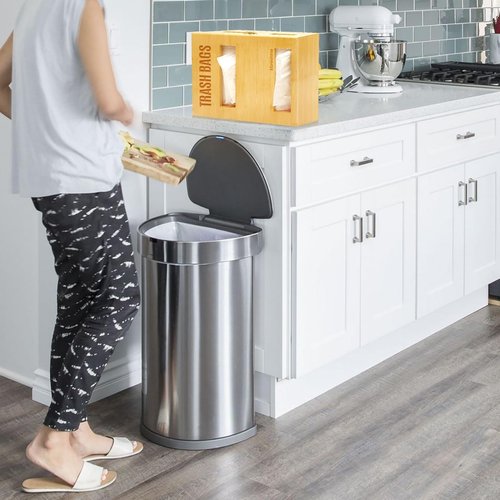 Libreshine 2-in-1 Extra Large Bamboo Trash Bag Dispenser Holder - Wall Mount Garbage Bag Organizer for Costco/Sam's Club Rolls, Space-Saving Kitchen/Pantry/Laundry/Garage Storage with Non-Slip Base