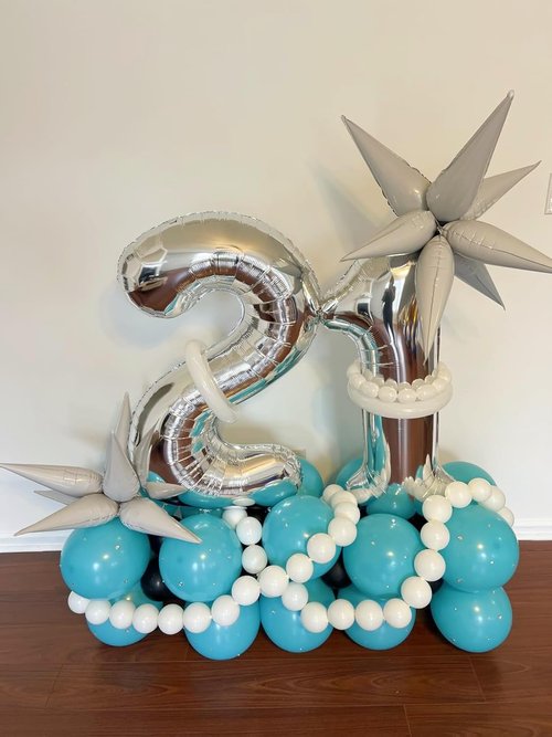 40 Inch Silver Number Balloons by [Brand Name] - Perfect for 4th Birthday, Graduations & Weddings