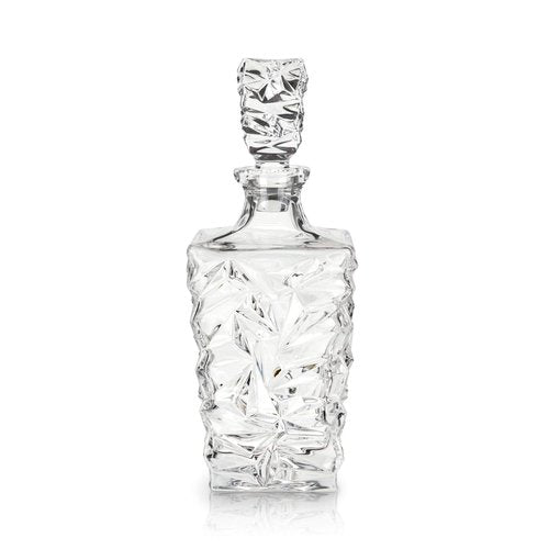Viski Prism Whiskey Decanter with Stopper, Crystal Liquor Decanter for Bourbon, Scotch, Vodka, Spirits, Wedding Gifts, Man Cave Essentials, Elegant Home Bar Accessories, 29 oz (850 ml)
