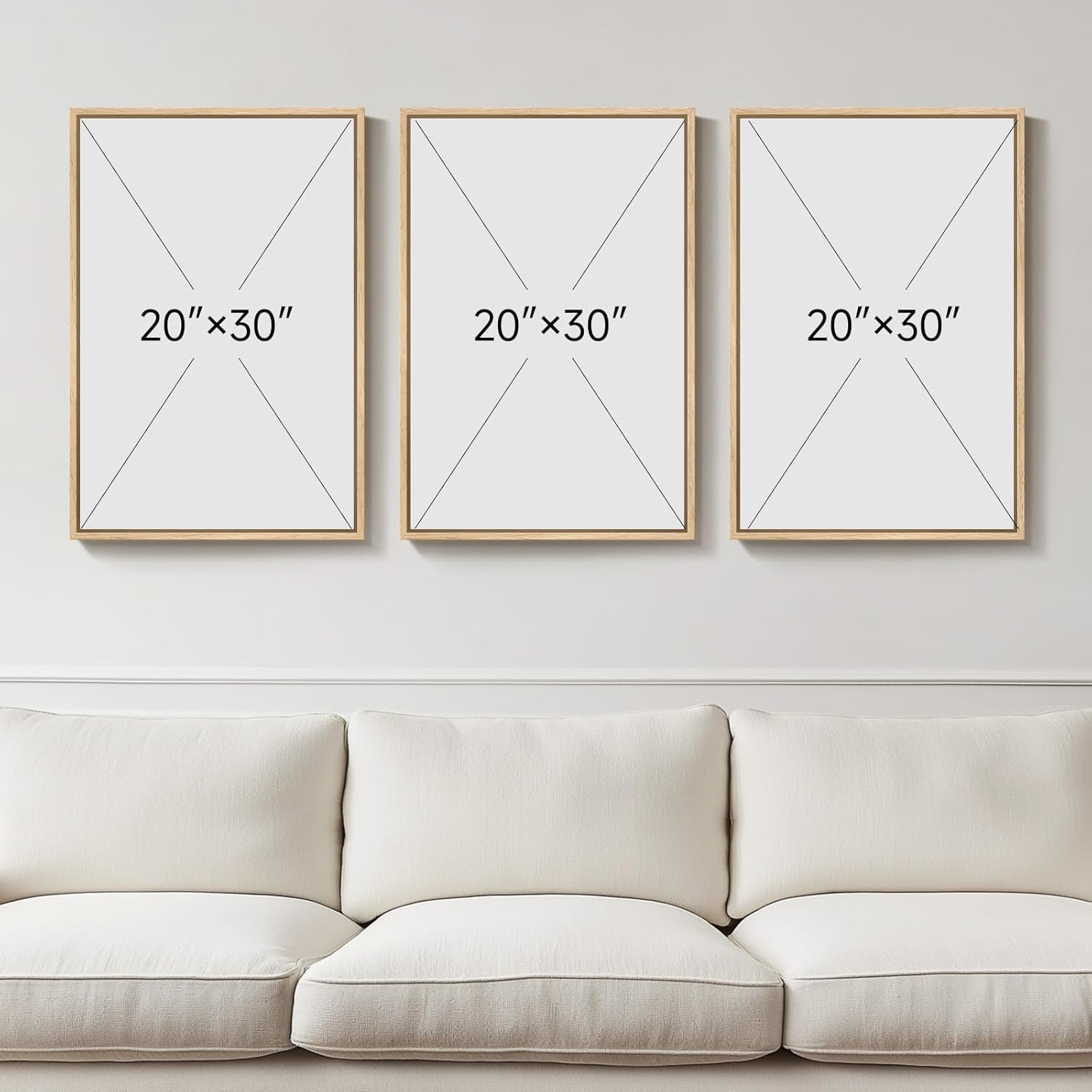 Skiennix 3D Textured Framed Boho Wall Art - Modern Minimalist Paintings | 3 Piece Set, 20x30 In, Brown Beige Tan