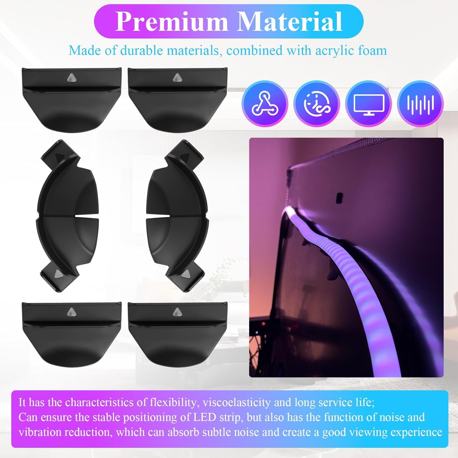 Upgraded Brackets Set fits Philips Hue Play Gradient Light Strip