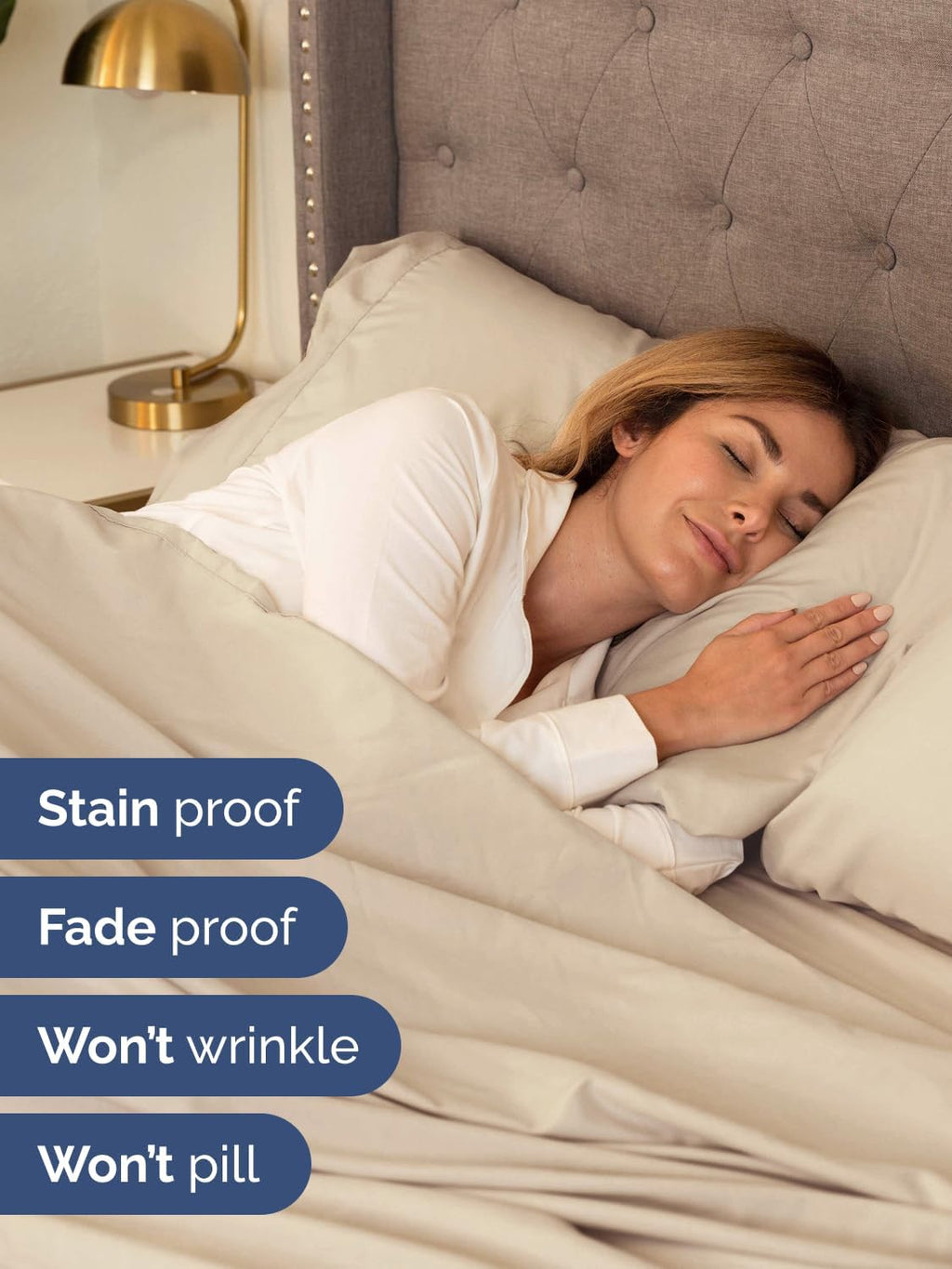 Skiennix Extra Deep Full Sheet Set - 6 Piece Breathable Cooling Sheets - Hotel Luxury Bedding - Soft, Wrinkle-Free, Easy Fit - Wheat Color