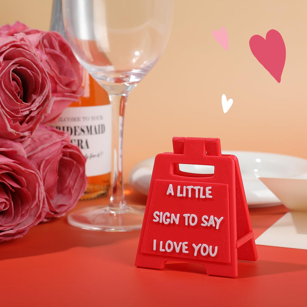 Valentines Gifts for Boyfriend, Girlfriend - Mini I Love You Sign with Envelope and Valentines Card - Fun Wedding Gifts for Him Her Wife Husband Birthday Anniversary Cute Desk Decor