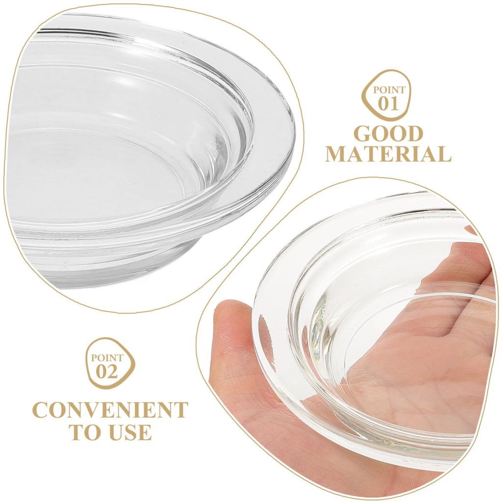 TOPPERFUN Replacement Wax Warmer Dish, 4.5in Aromatherapy Lamp Tray Wax Melt Liner Round Glass Oil Pan for Oil Melts