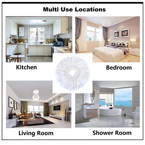 YOQXHY 6 Pack Spin Mop Replacement Heads, (6.3 Inch,Round) Microfiber Mop Refills Compatible with Hurricane, Mopnado, Libman, Simpli Magic and Other 360 Spin Mop Systems, (6 Colors)