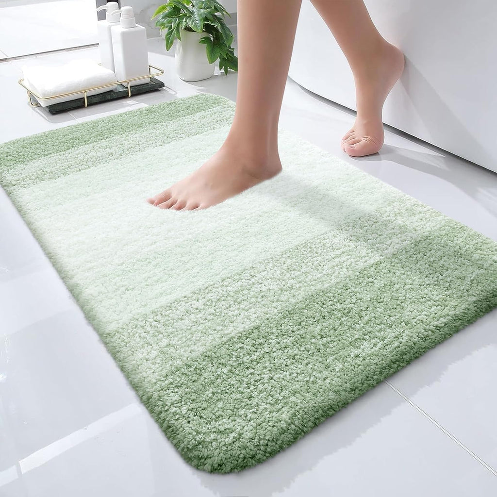 OLANLY Bathroom Rugs - Extra Soft Microfiber Mat, Quick Dry & Machine Washable | 24x16 Sage Green