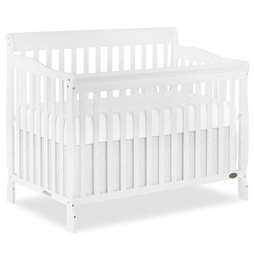 Dream On Me Ashton 4-in-1 Convertible Baby Crib - Full-Size, Sustainable Pinewood, White Finish, GreenGuard Gold Certified