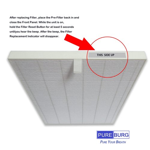PUREBURG Replacement Filter Compatible with Winix XQ & XQ Pro Tower Air Purifier, Filter X, 2 x H13 HEPA & 2 x Activated Carbon Filters Air Clean Dust VOCs Odor