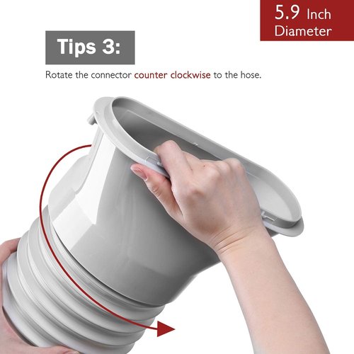 TURBRO Portable Air Conditioner Exhaust Hose, 5.9 Inch Diameter Counter Clockwise, 78 Inch Length
