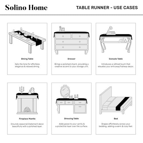 Solino Home Linen Table Runner 144 Inches Long - 100% Pure Linen White and Natural French Stripe Table Runner 14 x 144 Inch for Dining, Spring, Easter