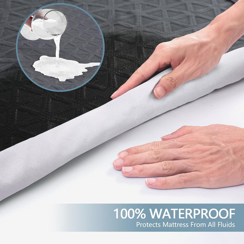 Regine Switzerland Premium Waterproof Mattress Protector - Breathable Cooling Bed Cover, Twin Size, Gray