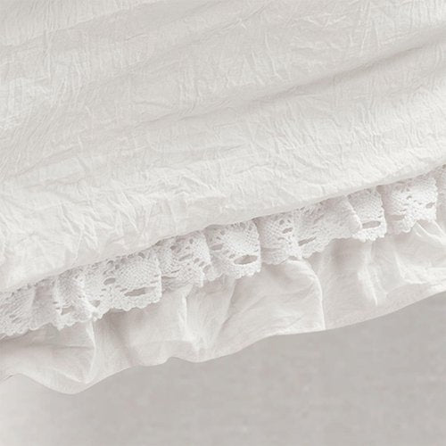 Lush Decor Ella Ruffle Lace Throw Blanket, 50" W x 60" L, White - Coquette Throw Blankets for Bed - Couch Blanket - Ruffled Throw Blanket for Couch