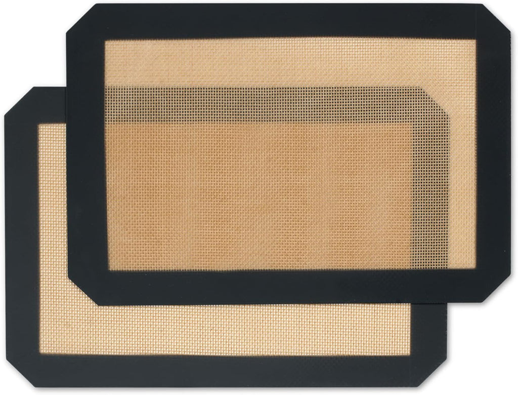 Silicone Baking Mat - 2 Pack Reusable Non-Stick Food Safe Mats for Cookies & Bread | 11.8"L x 8.3"W