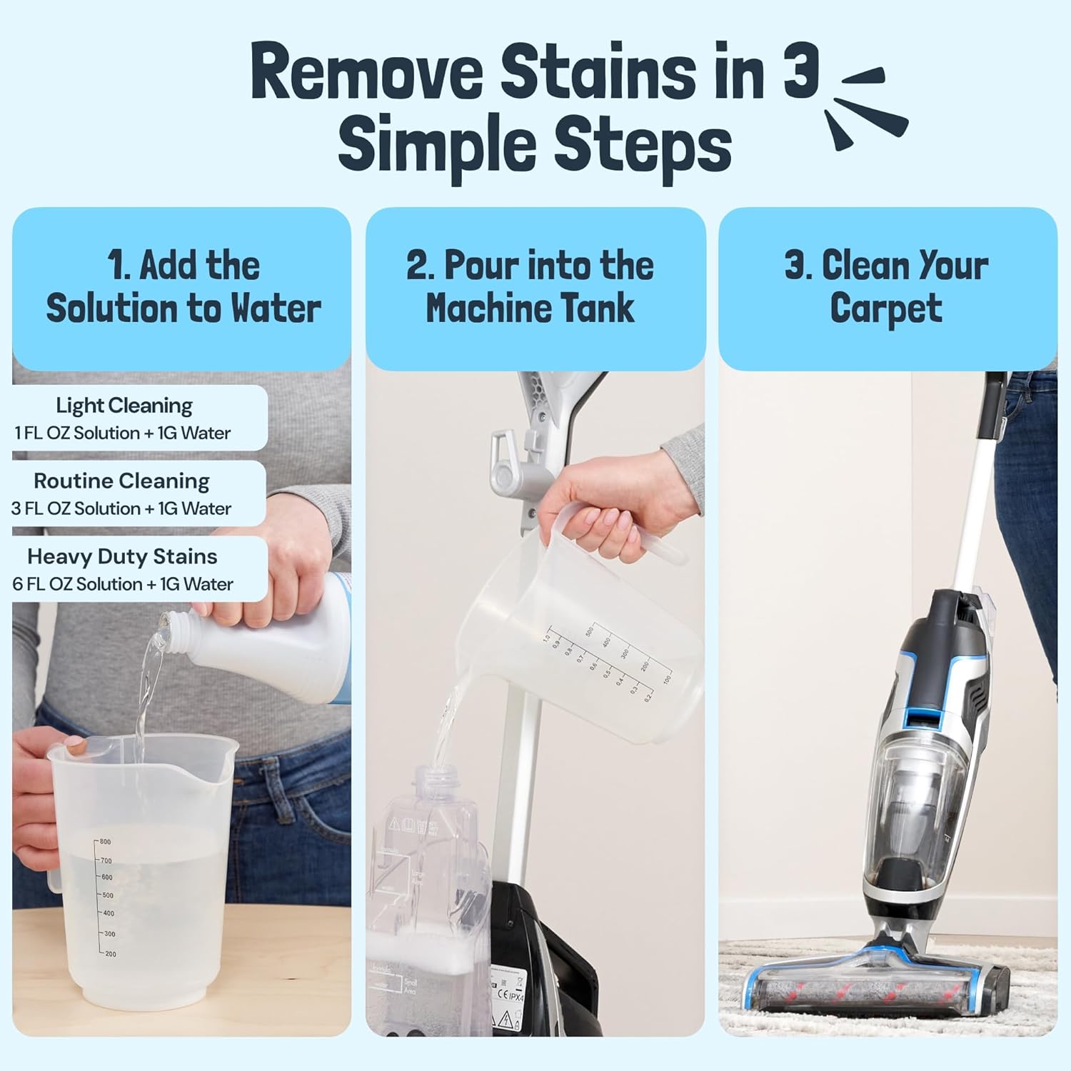 Sunny & Honey Carpet Cleaner Solution - Deep Stain Remover & Deodorizer for Pets - 128 fl oz Fresh Summer Scent