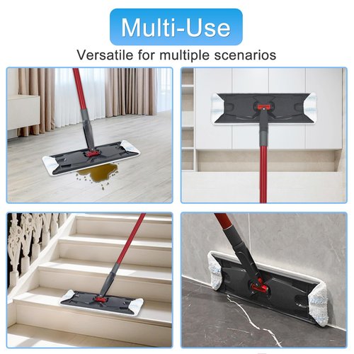 6 Pack Microfiber Replacement Mop Pads for O-Cedar H2prO Flat Mop System, Washable and Reusable Mop Pad Refills for O Cedar H2pro Flat Mop, Flat Mop Replace Heads for Wet Dry Floor Deep Clean