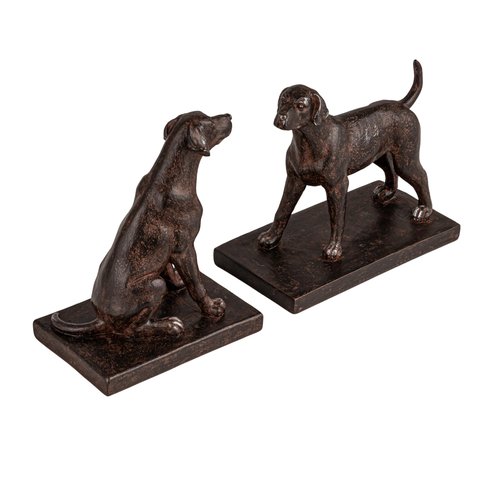 Creative Co-Op 2-Piece Resin Dog Bookends, Black