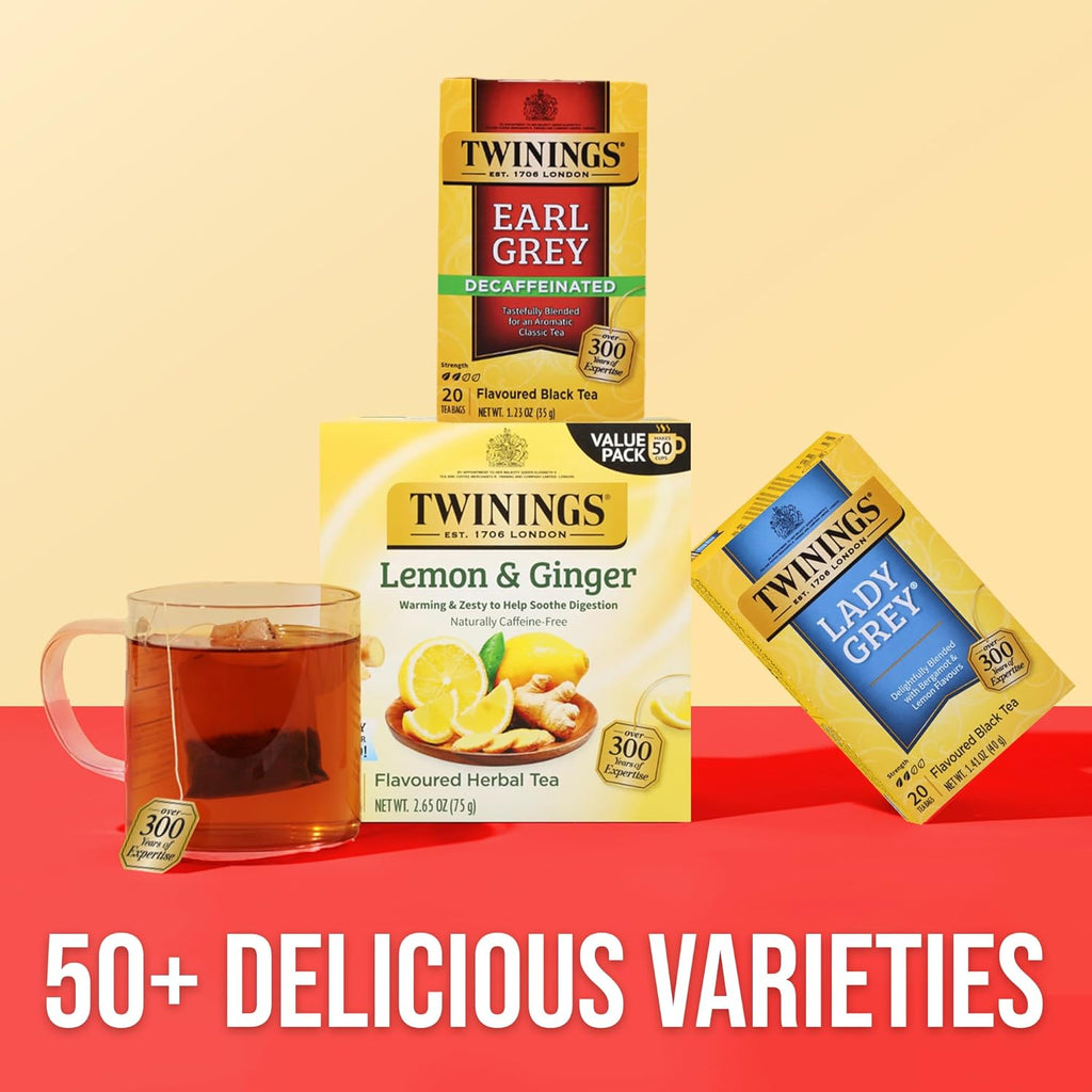 Twinings Decaffeinated Earl Grey Black Tea - Citrus & Bergamot Flavor, 120 Individually Wrapped Bags